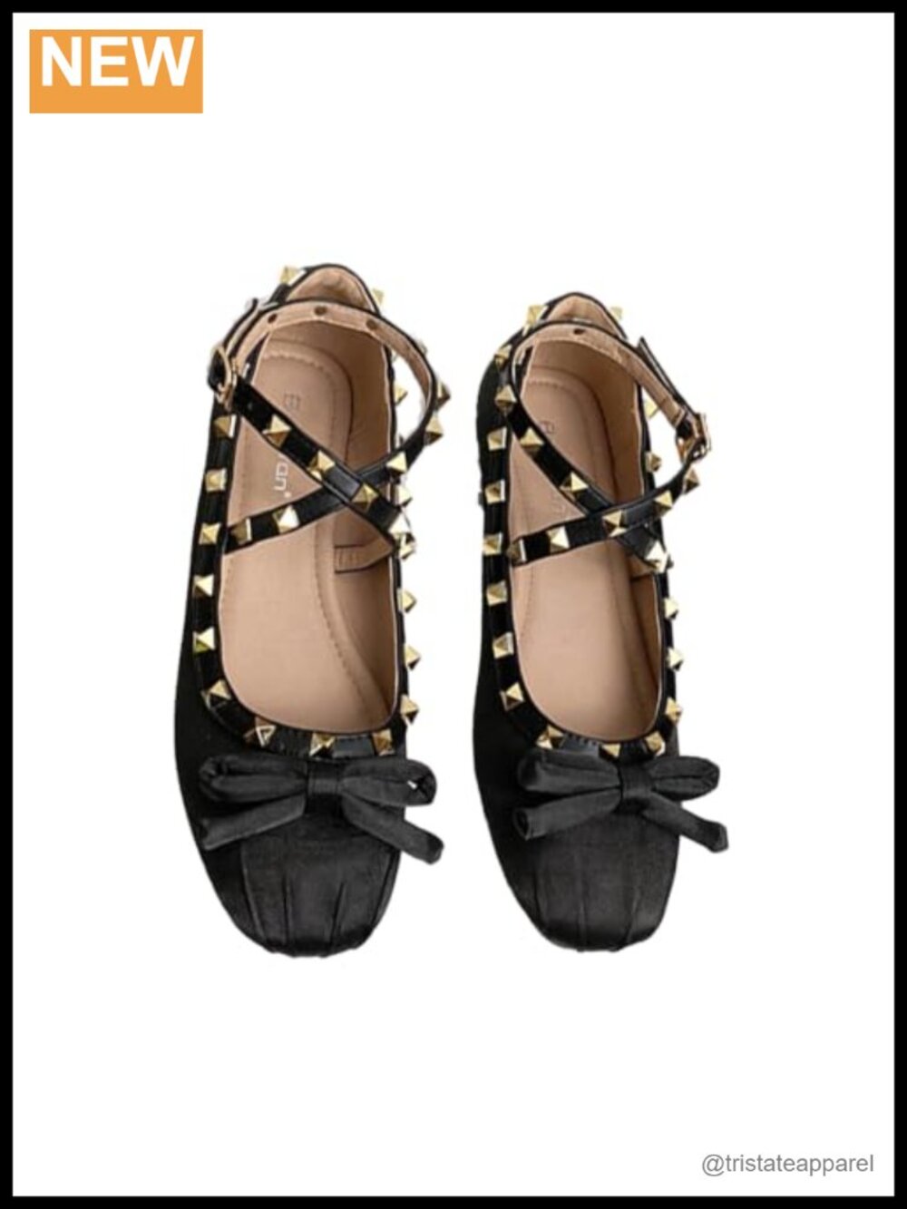 Satin Studded Strap Ankle Buckle Ballet Mary Jane Flats